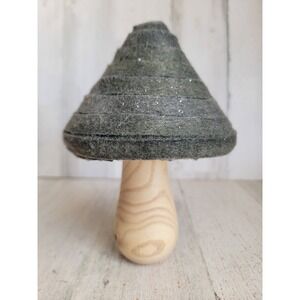 Grey wooden mushroom spring woods home decor figure unique shroom